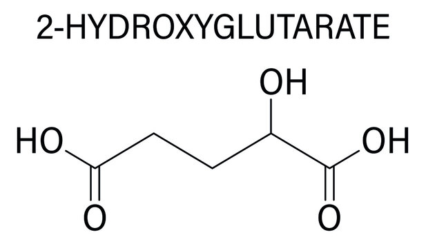2-hydroxyglutarate molecule. Skeletal chemical formula.	
