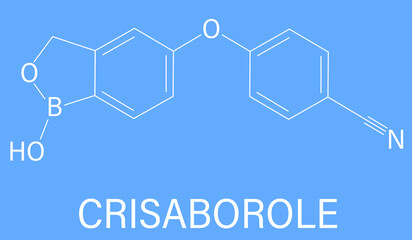 Crisaborole eczema drug molecule (Phosophodiesterase-4 inhibitor). Skeletal formula.	
