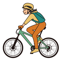 Naklejka premium person riding a bike