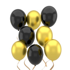 Colorful balloons flying for Birthday party and celebrations . 3D render for birthday, party, banners.