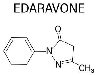 Edaravone drug molecule. Skeletal formula