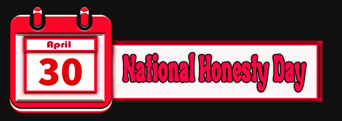 30 April, National Honesty Day, Neon Text Effect on bricks Background