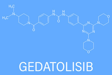 Gedatolisib cancer drug molecule. Skeletal formula.	