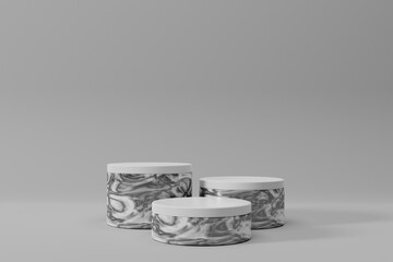 minimal marble podium stage on 3d rendering