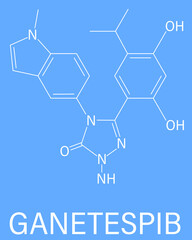 Ganetespib cancer drug molecule (HSP90 inhibitor). Skeletal formula.	