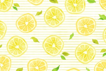 beautiful　watercolor　lemon　background　illustration