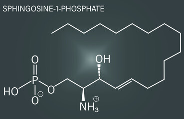 Sphingosine-1-phosphate (S1P) signaling molecule. Skeletal formula.	