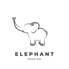 Little elephant simple line logo