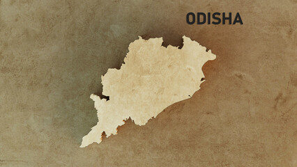 Odisha Map 3d Rendered Illustration 