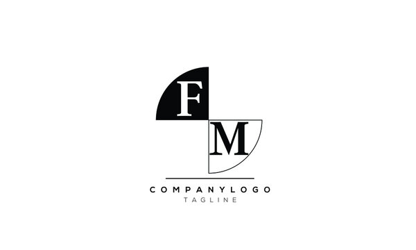 Alphabet letters Initials logo FM