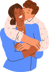 Happy Love Couple Cartoon Illustration 