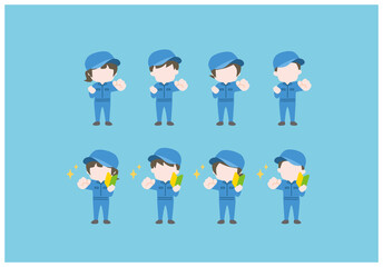 シンプルな作業員セット（初心者マーク）