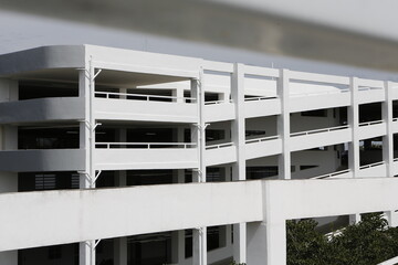 white car park building 