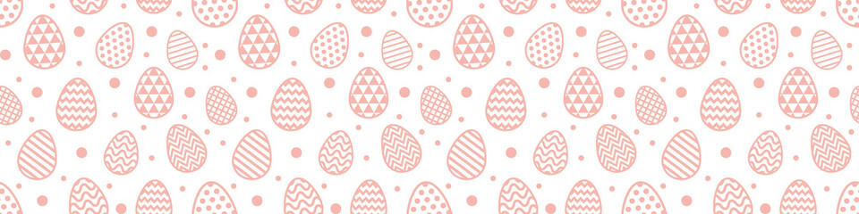 Decorative Easter eggs. Concept of a seamless pattern. Banner. Vector