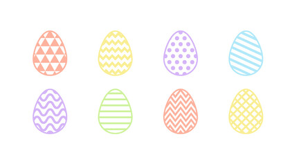 Decorative Easter eggs. Icon set. Vector