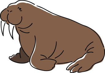 手描き風のセイウチのイラスト