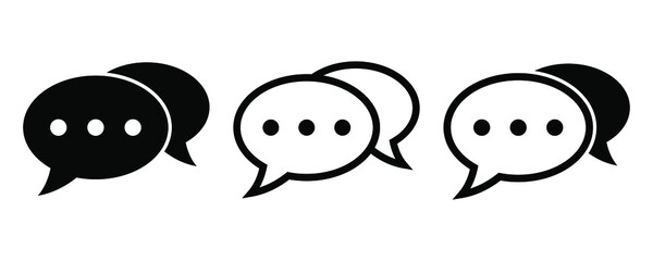 Chat icons vector isolated element. Set of talk bubble speech signs. Blank bubbles vector icons. Message vector icons.