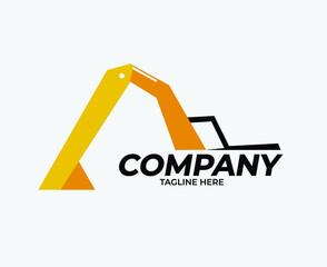 excavator heavy equipment logo for construction and property business