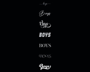 Boys in the 7 different creative lettering style