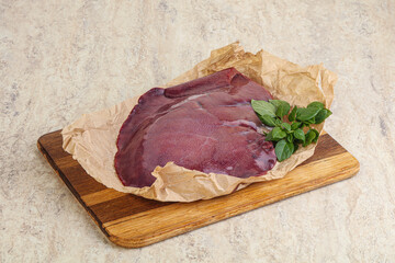 Raw pork liver for cooking