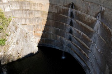 concrete wall of the dam at Matka canyon on Macedonia