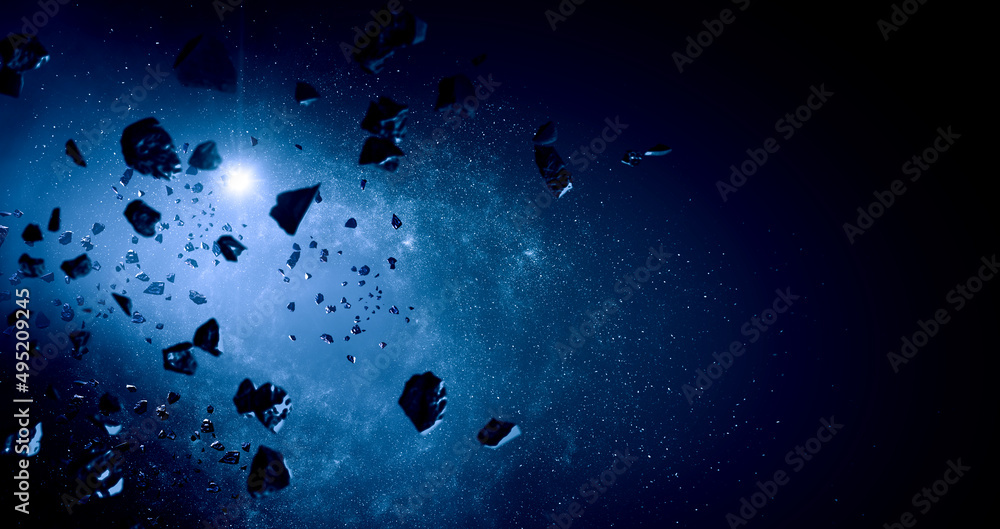 Wall mural image of outer space. . mixed media