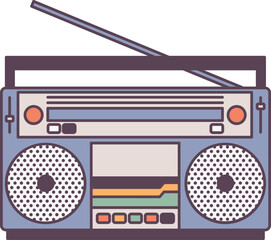 Vintage Boombox Colored Illustration © Good Studio