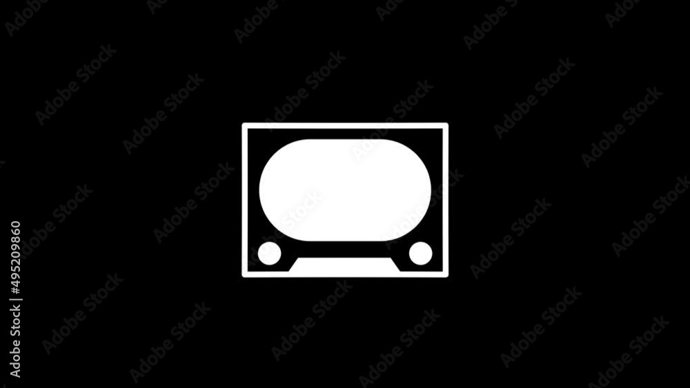 Poster white picture of retro tv on a black background. old radio transmitter. distortion liquid style tran