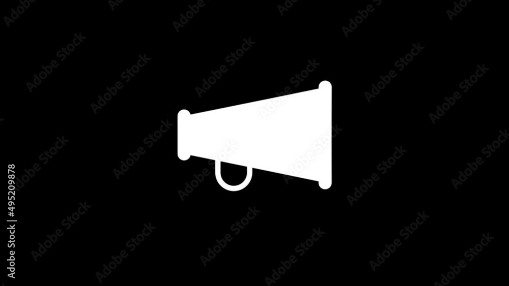 Poster white picture of loudspeaker on a black background. old loudspeaker. public speeches. distortion liq