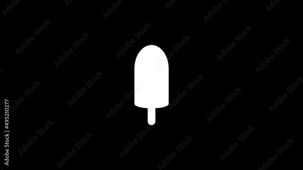 Poster white picture of ice cream on a stick on a black background. cold sweets on a stick. distortion liqu