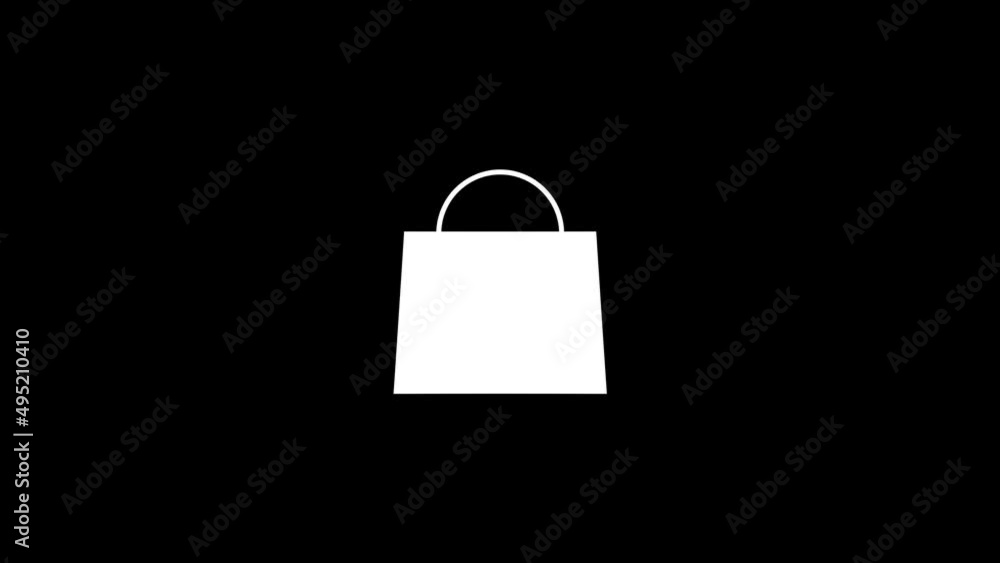 Poster white picture of package on a black background. package for shopping in the store. distortion liquid