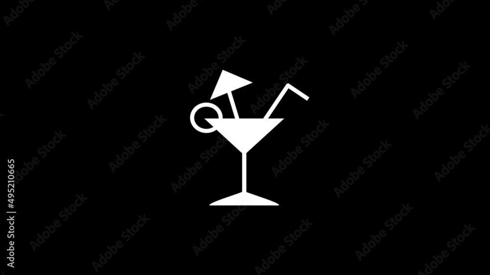 Poster white picture of cocktail on a black background. cocktail by the sea. distortion liquid style transi