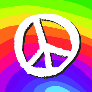 peace symbol poster with colorful background