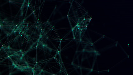 Naklejka na ściany i meble Network connection structure. Concept of hi tech and future. Communication and web concept. Big data visualization. Distortion of the digital stream. Damaged signal. 3d rendering.