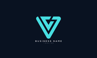 CV, VC, Abstract initial monogram letter alphabet logo design