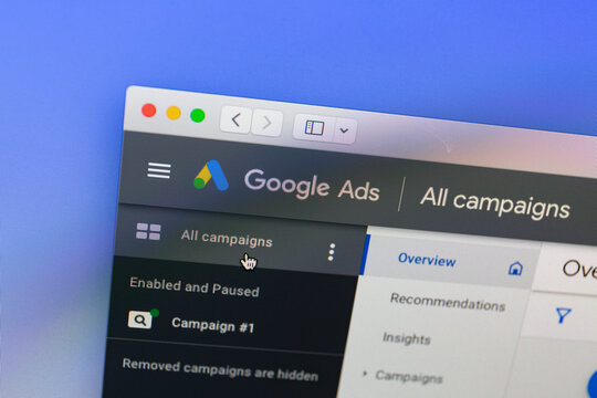 Ostersund, Sweden - Mars 27, 2022: Google Ads website on a computer screen. Google Ads is an online advertising service