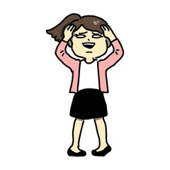 ショックを受けている女性会社員のイラスト