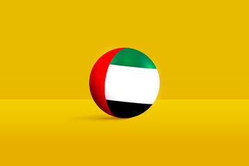 United Arab Emirates round flag 3D render vector buttons shape, UAE circle flag vector