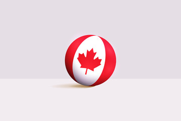 Canada round flag 3D render vector buttons shape, Canada circle flag vector