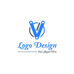 V logo design professional logo 