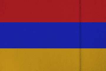Patriotic wooden background in colors of national flag. Armenia