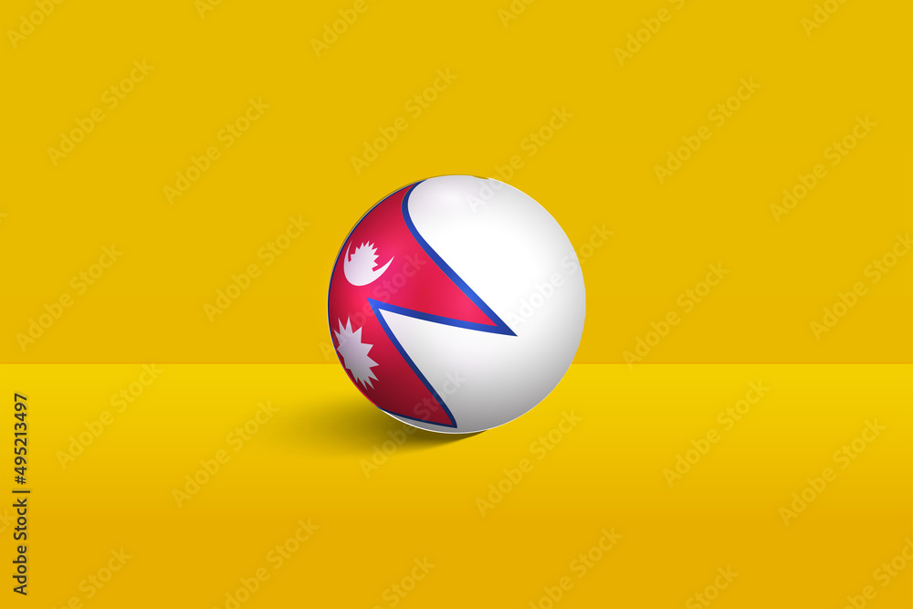 Wall mural nepal round flag 3d render vector buttons shape, nepal circle flag vector