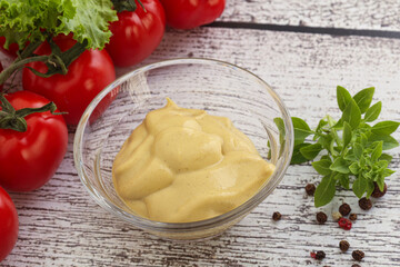 Spicy Mustard sauce in the bowl