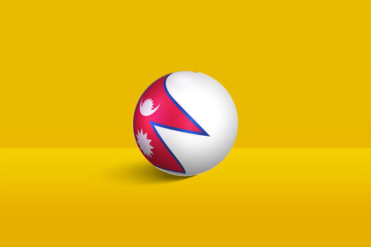 Nepal round flag 3D render vector buttons shape, Nepal circle flag vector