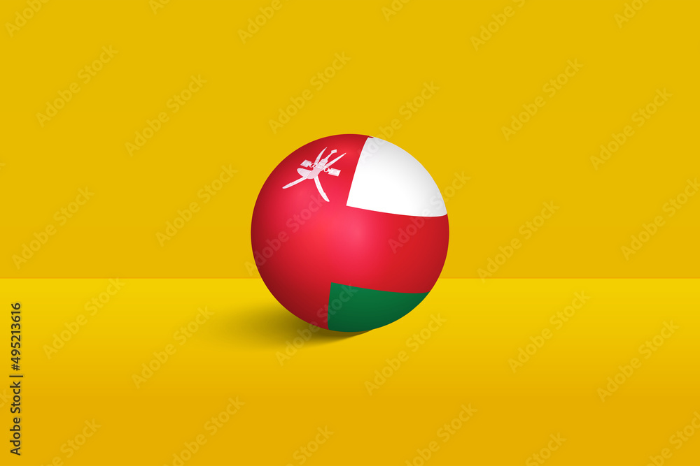 Wall mural oman round flag 3d render vector buttons shape, oman circle flag vector