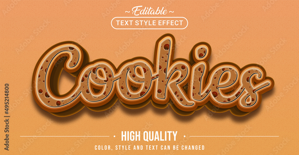 Poster Editable text style effect - Cookies text style theme.
