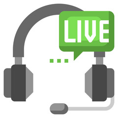 LIVE CHAT flat icon,linear,outline,graphic,illustration