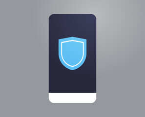 Device protection and shield flat illustration.
