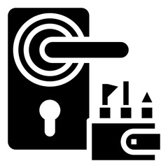 LOCKSMITH glyph icon,linear,outline,graphic,illustration