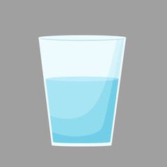 A glass of mineral water. Vector cartoon